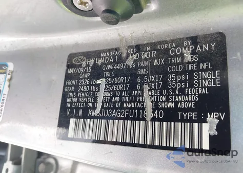 2013 Hyundai Tucson Limited z USA, uszkodzony, nr VIN KM8JU3AC8DU588906